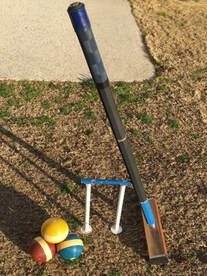 Croquet Mallet and Croquet Balls at The Springs Croquet Club